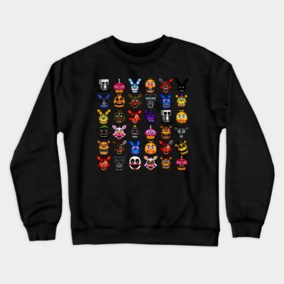 Fnaf Pixel Art Collage Crewneck Sweatshirt Official Five Nights At Freddys Merch
