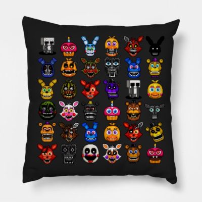 Fnaf Pixel Art Collage Throw Pillow Official Five Nights At Freddys Merch