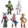 5pcs Five Nights At Freddys Action Figures Toy Security Breach Series Glamrock Foxy Bonnie Fazbear PVC - Five Nights At Freddys Store