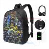 Funny Graphic print FNAF The Night Shift USB Charge Backpack men School bags Women bag Travel 1 - Five Nights At Freddys Store