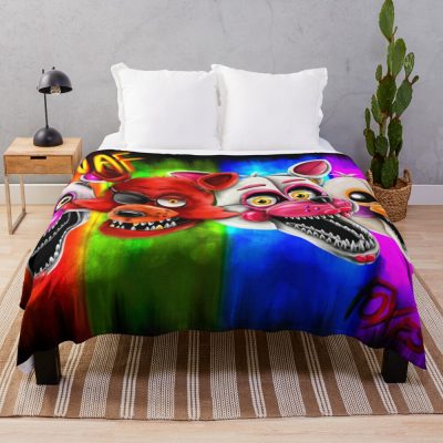 Fnaf Foxes Throw Blanket Official Five Nights At Freddys Merch