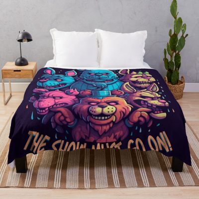 Five Night The Show Must Go On! Throw Blanket Official Five Nights At Freddys Merch