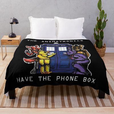 The Animatronics Have The Phone Box 2 Throw Blanket Official Five Nights At Freddys Merch