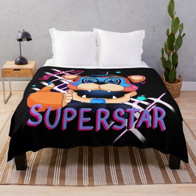Glamrock Freddy / Five Nights At Freddy'S / Way To Go Superstar! Throw Blanket Official Five Nights At Freddys Merch