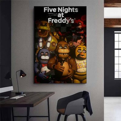 Fnaf Five night At Freddys Anime Game Poster and Print Canvas Painting Cartoon Bear Wall Art 2 - Five Nights At Freddys Store