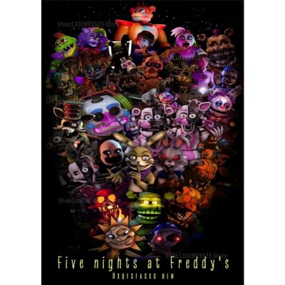 Fnaf Five nights At Freddys Anime Poster Paper Print Home Living Room Bedroom Entrance Bar Restaurant 5 - Five Nights At Freddys Store