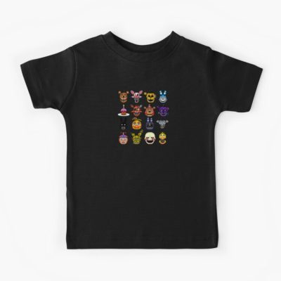 Five Nights At Freddy'S - Pixel Art - Multiple Characters Kids T Shirt Official Cow Anime Merch