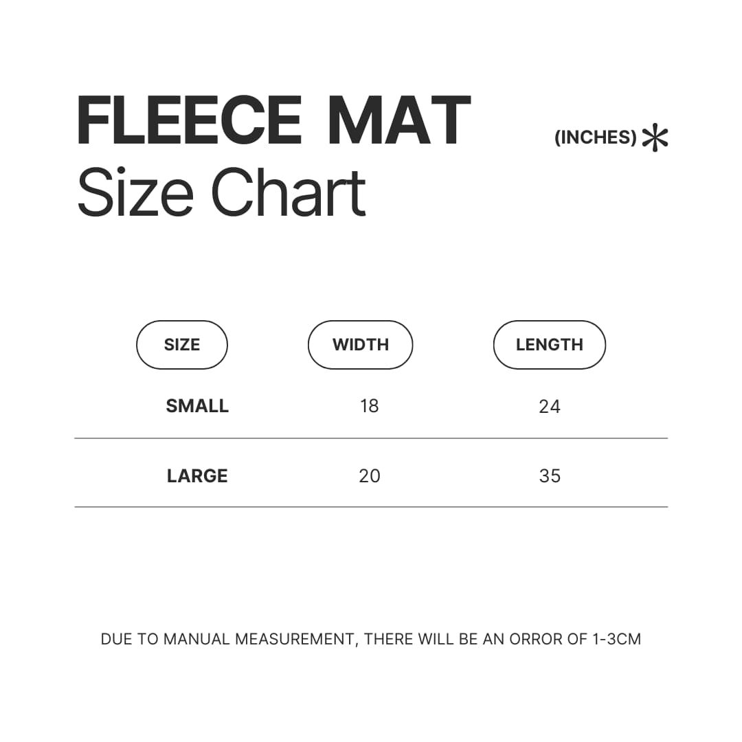 Fleece Mat Size Chart - Five Nights At Freddys Store